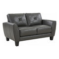 Gray Top Grain Leather Loveseat C75293
