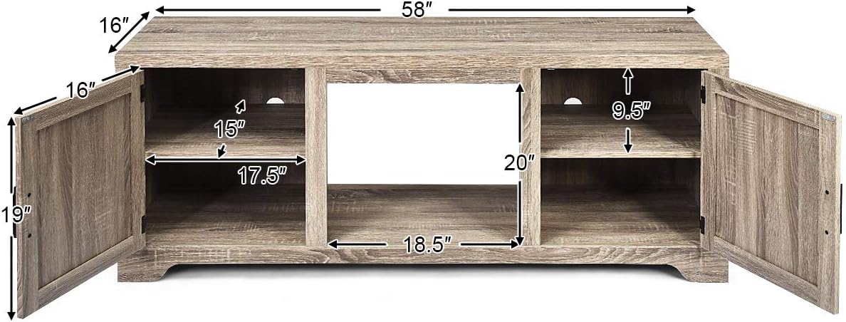 Fireplace Stand Media Storage Cabinet Console with Electric Fireplace with Remote Control J441556