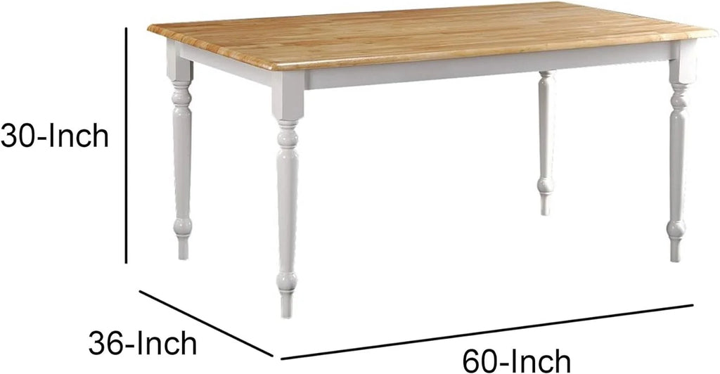 Rectangular Wooden Dining Table with Turned Legs L4853