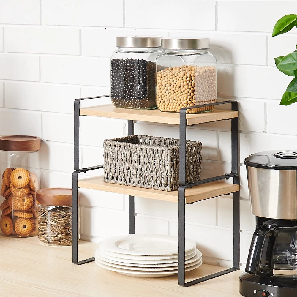 Set of 2 Stackable Expandable Kitchen Counter Top Shelves F6534