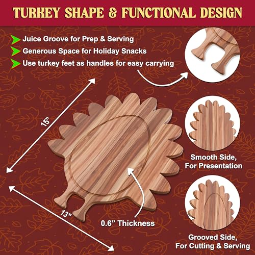 17-Inch Acacia Wood Christmas Cutting Board M291