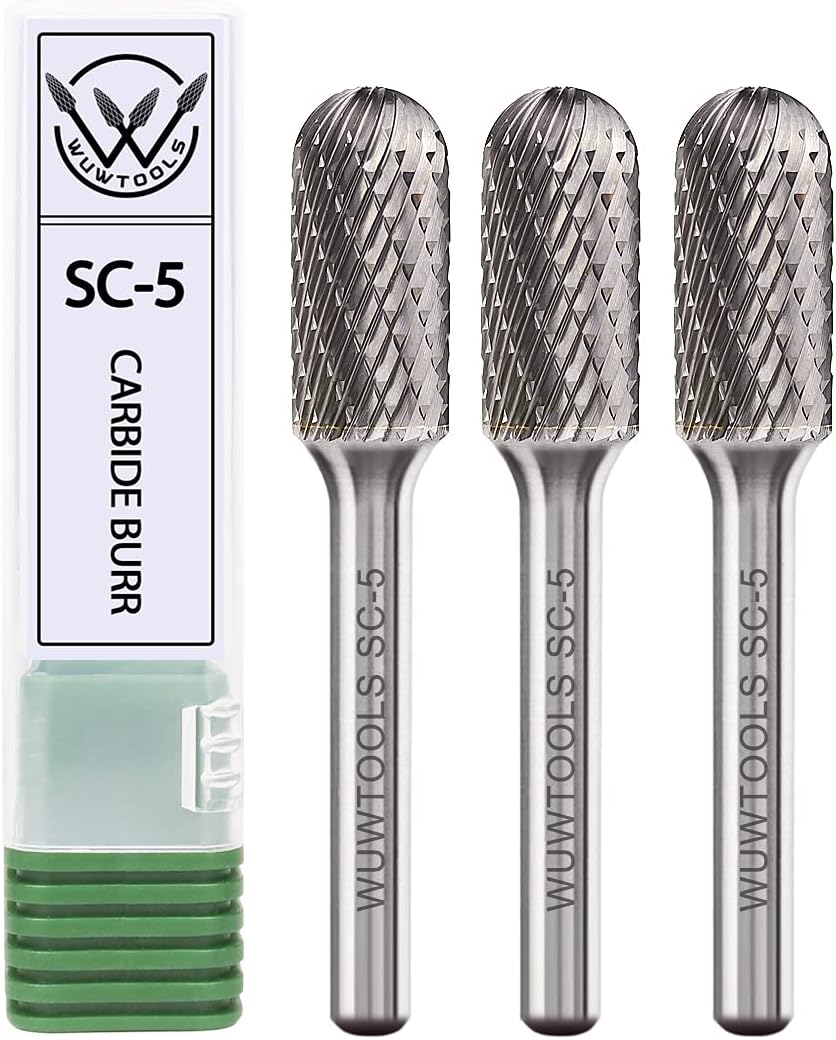 Carbide Cutting Burrs 1/4 Shank Tungsten Double Cut Rotary File Die Grinder Bit 3PCS Pack of 2 I479270