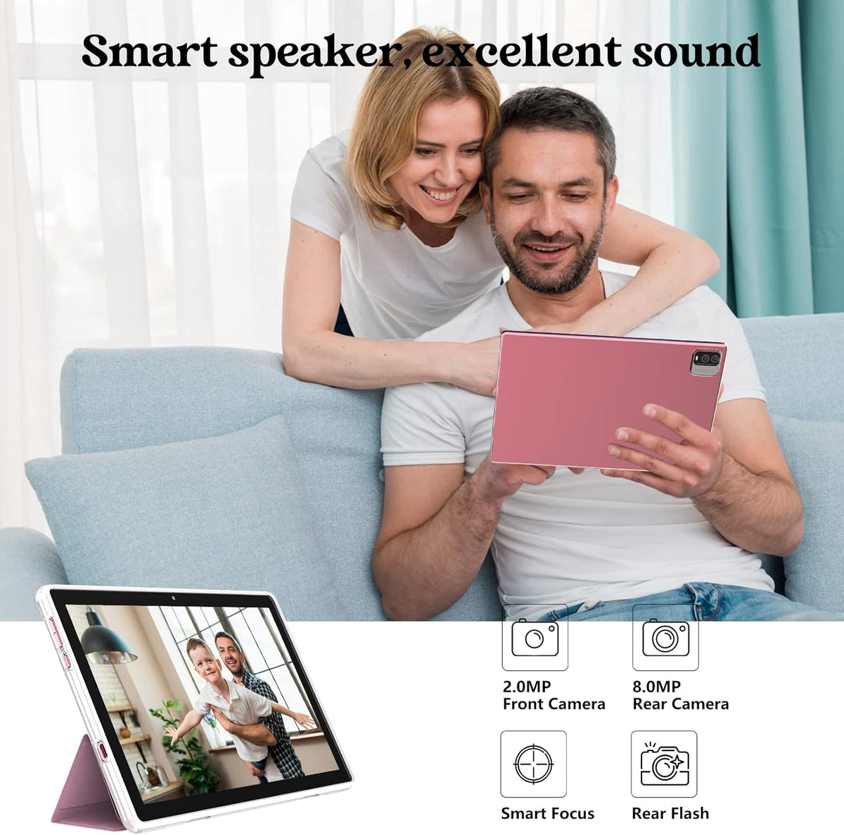 10.1" Android 13 Tablet 64GB+8GB RAM Pink B627018