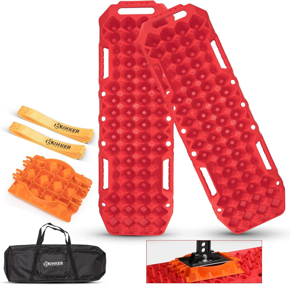 Orange 2 Pcs Off-Road Traction Boards with Carry Bag E192