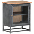 Gray Solid Acacia Wood Bedside Cabinet S1362