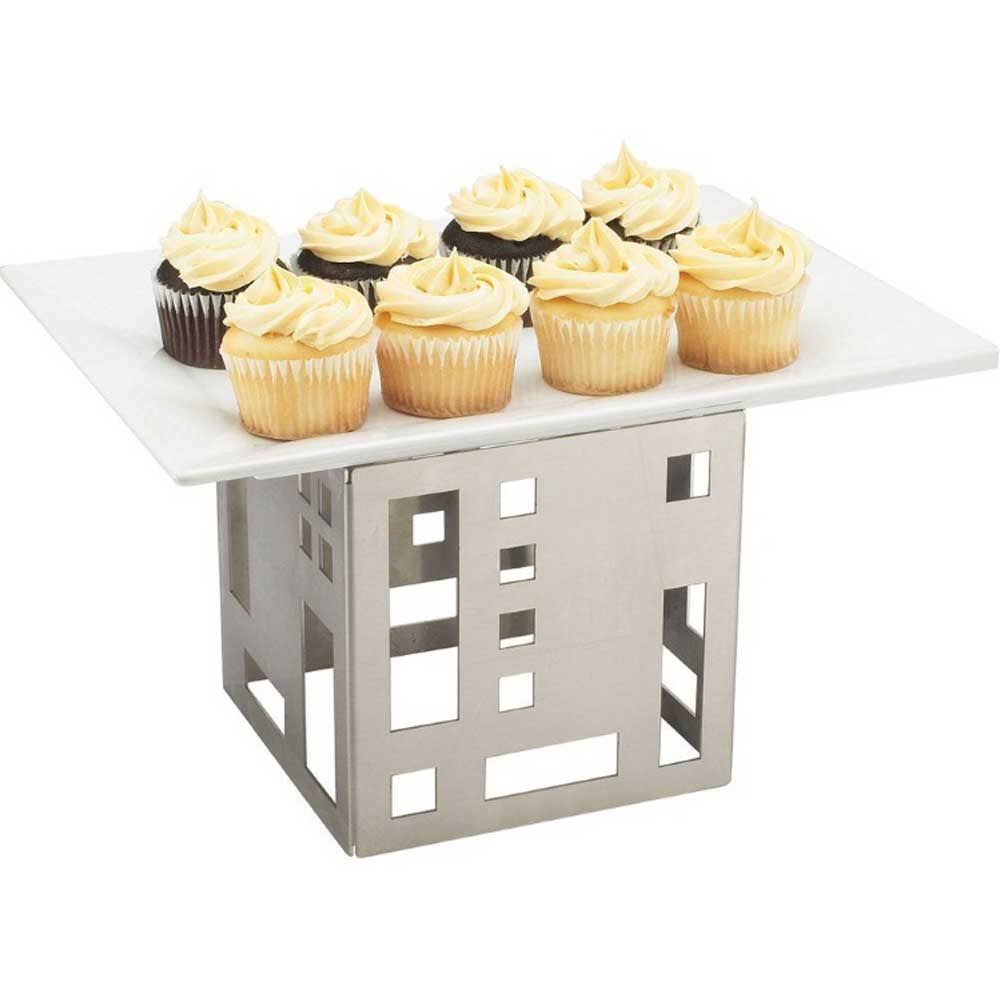 9x22 Stainless Steel Squared Cube Riser R27331