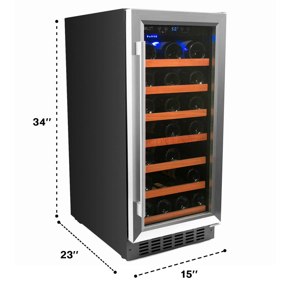34-Bottle Single Zone Wine Refrigerator L1312