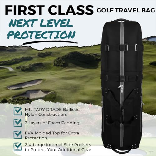 Padded Golf Club Travel Cover with Wheels Q159821