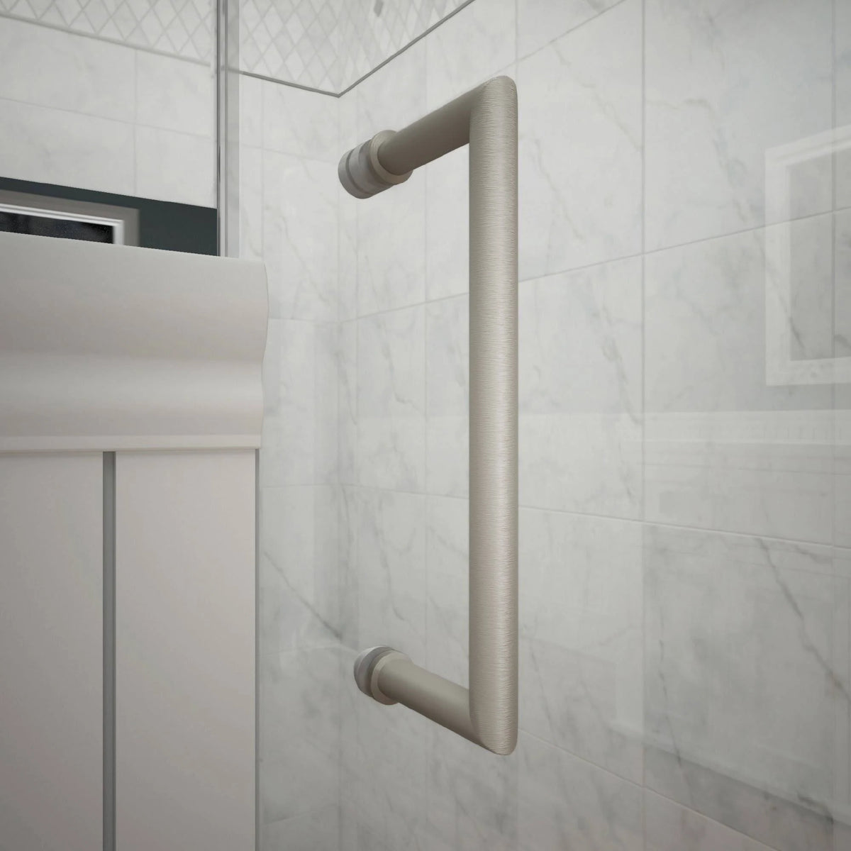 Brushed Nickel Hinged Shower Door U396755