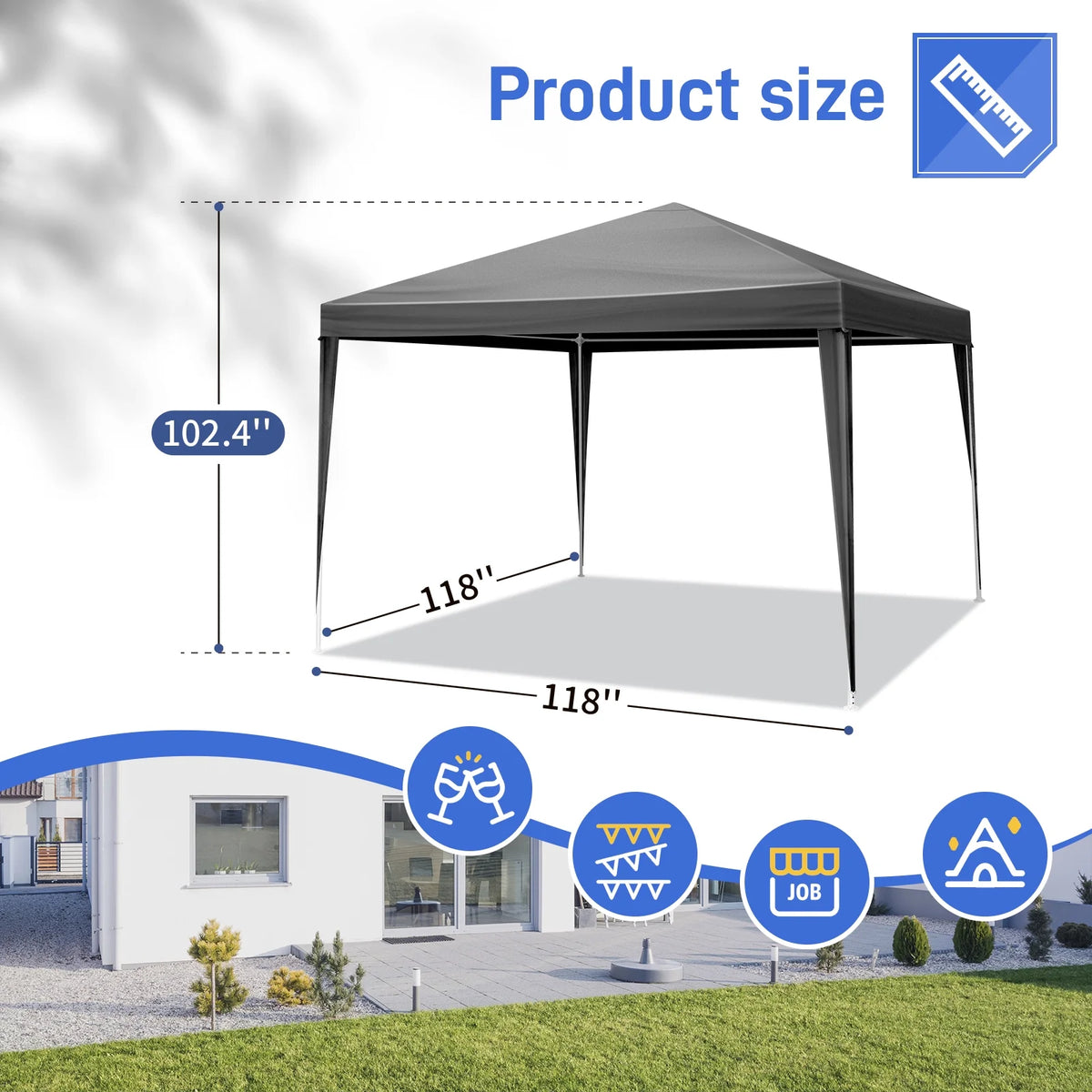 10' x 30' Canopy Tent with 7 Walls White Y514