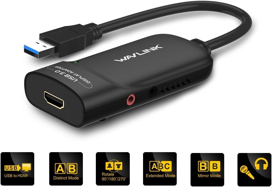USB 3.0 to HDMI Video Graphics Adapter with Audio Port, Pack of 2 X703939
