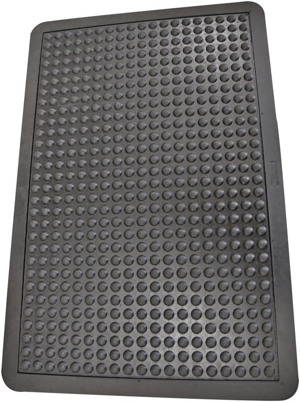 Black Anti-Fatigue Rubber Mats 5/8 x 3' x 4' Pack of 2 L1426
