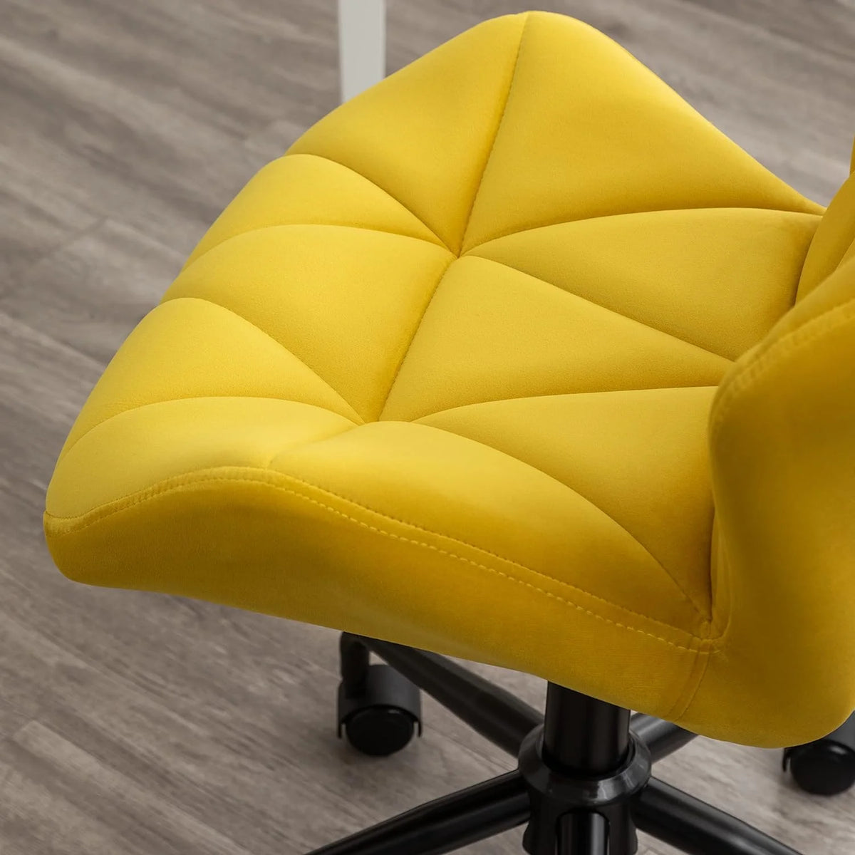 Yellow Tufted Adjustable Swivel Office Chair H4556
