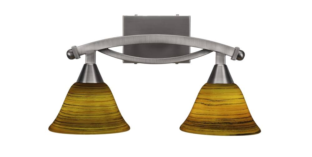 Two Light Bath Bar Brushed Nickel Finish with Glass S95520