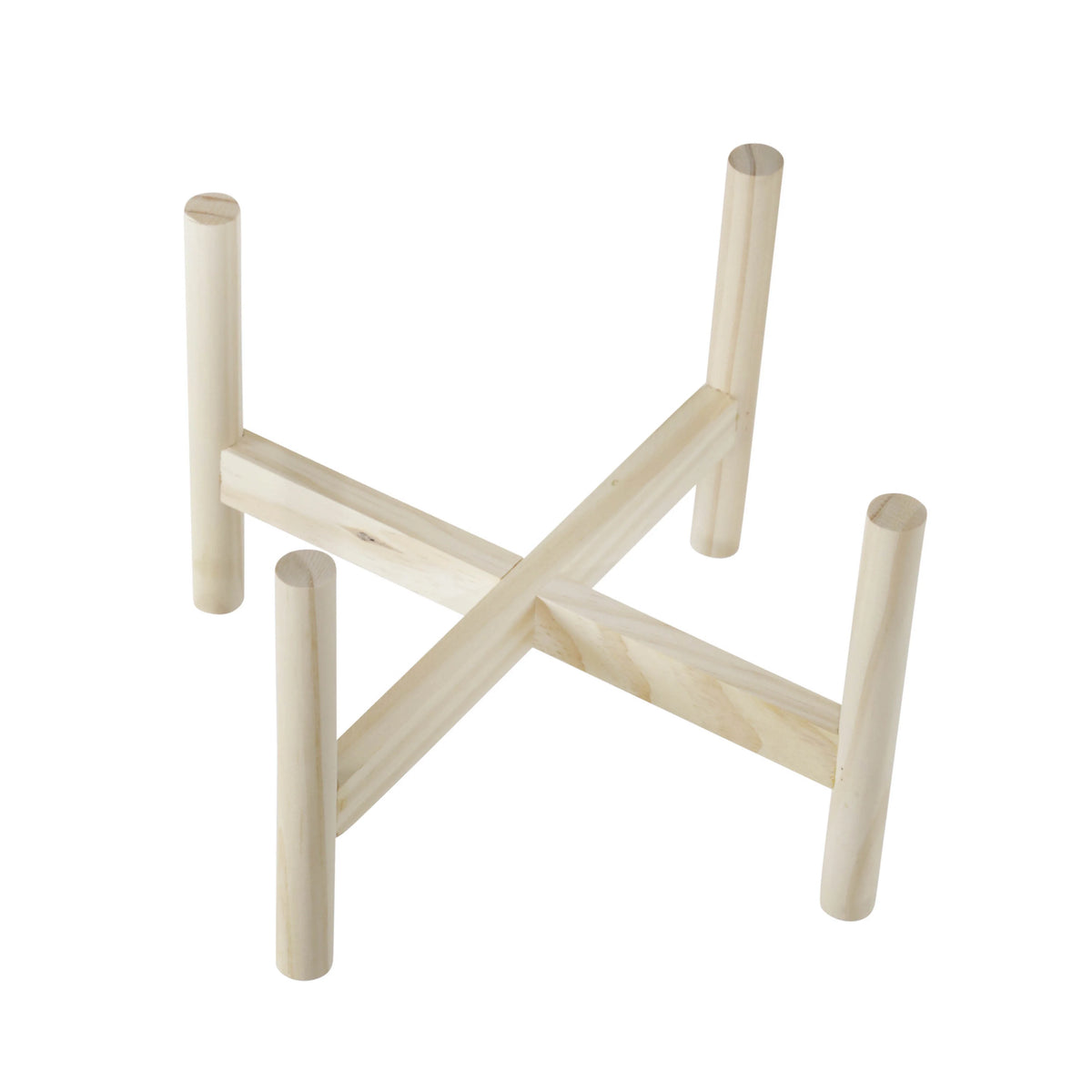 12" Ceramic Chevron Planter with Wood Stand L35383