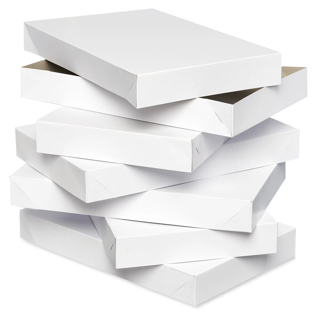 White Shirt Boxes with Lids 6-Boxes V3579