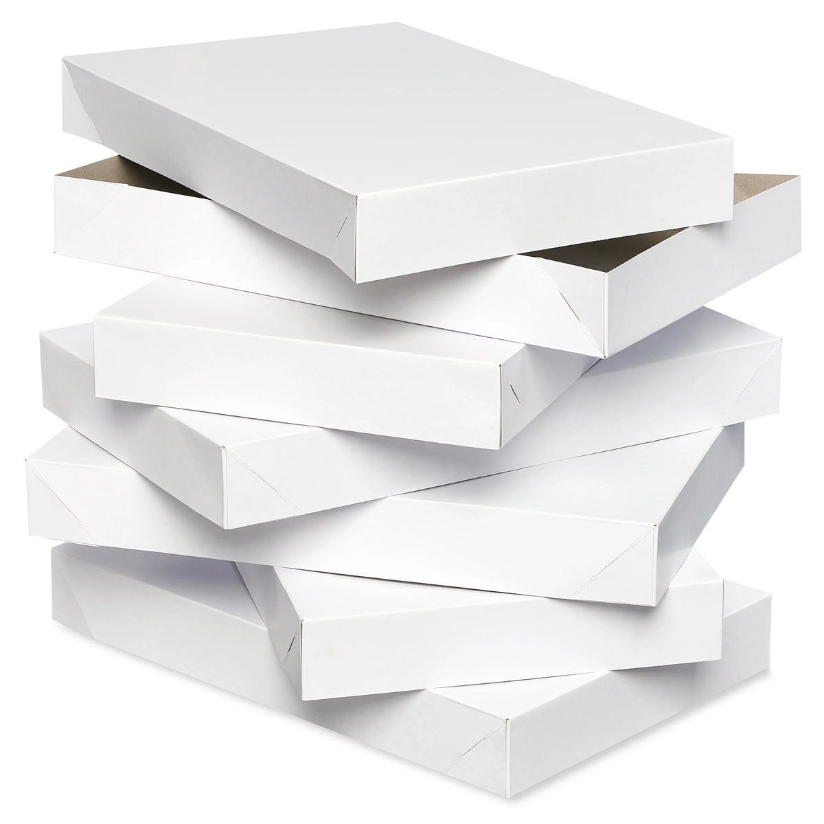 White Shirt Boxes with Lids 6-Boxes V3579