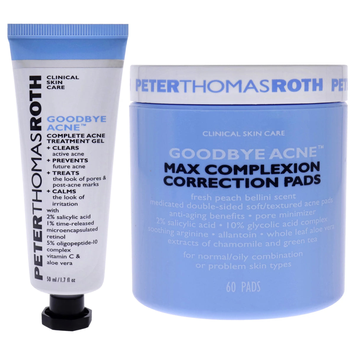 2 Pc 1.7oz Acne Treatment Gel, 60 Complexion Correction Pads U432922