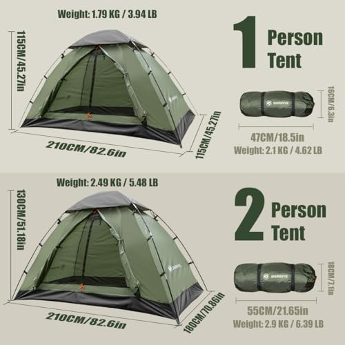 1/2 Person Ultralight Waterproof Backpacking Tent E87303