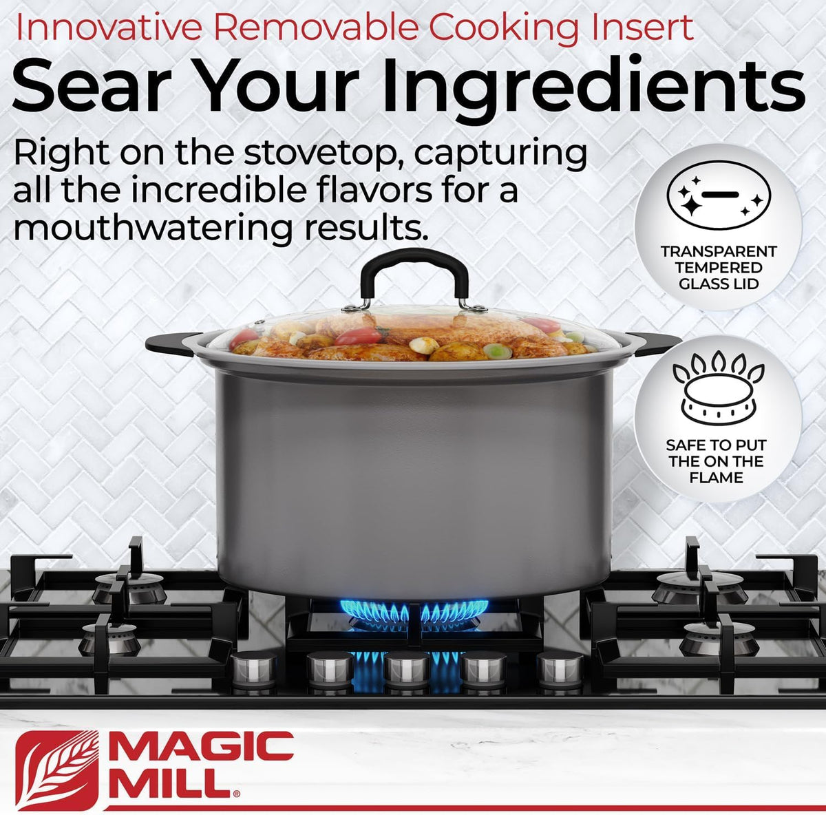 10 Quart Non-Stick Slow Cooker with Tempered Glass Lid F653