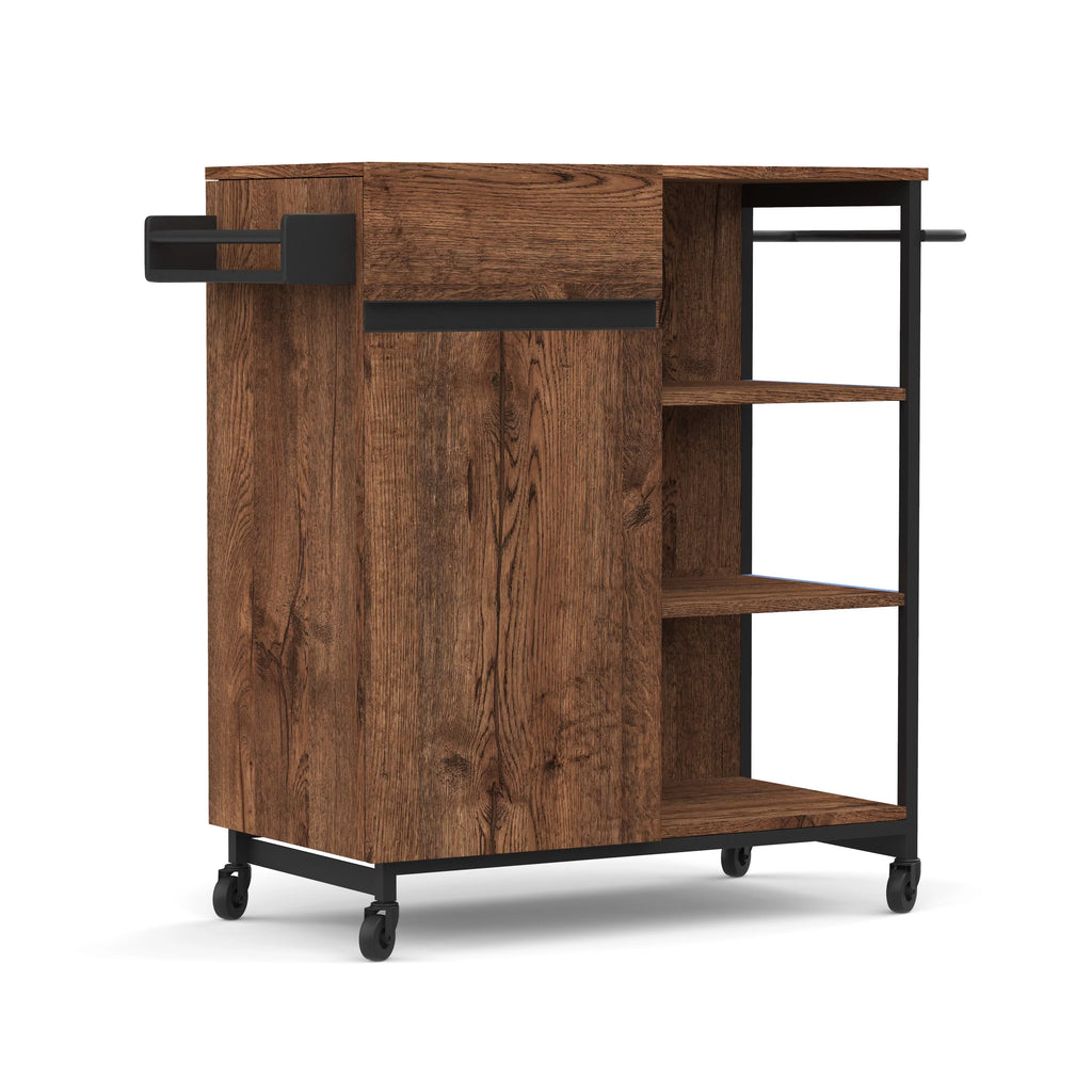 Kitchen Island on Wheels with Open Shelf V513730