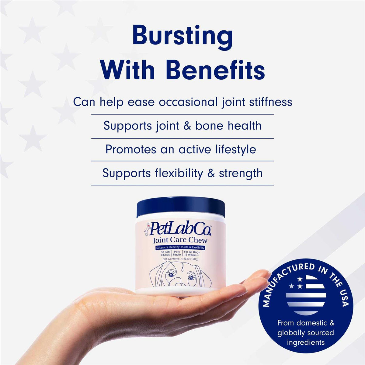 Joint Care Chews for Dogs with Glucosamine, Green Lipped Mussels and Omega 3 M990