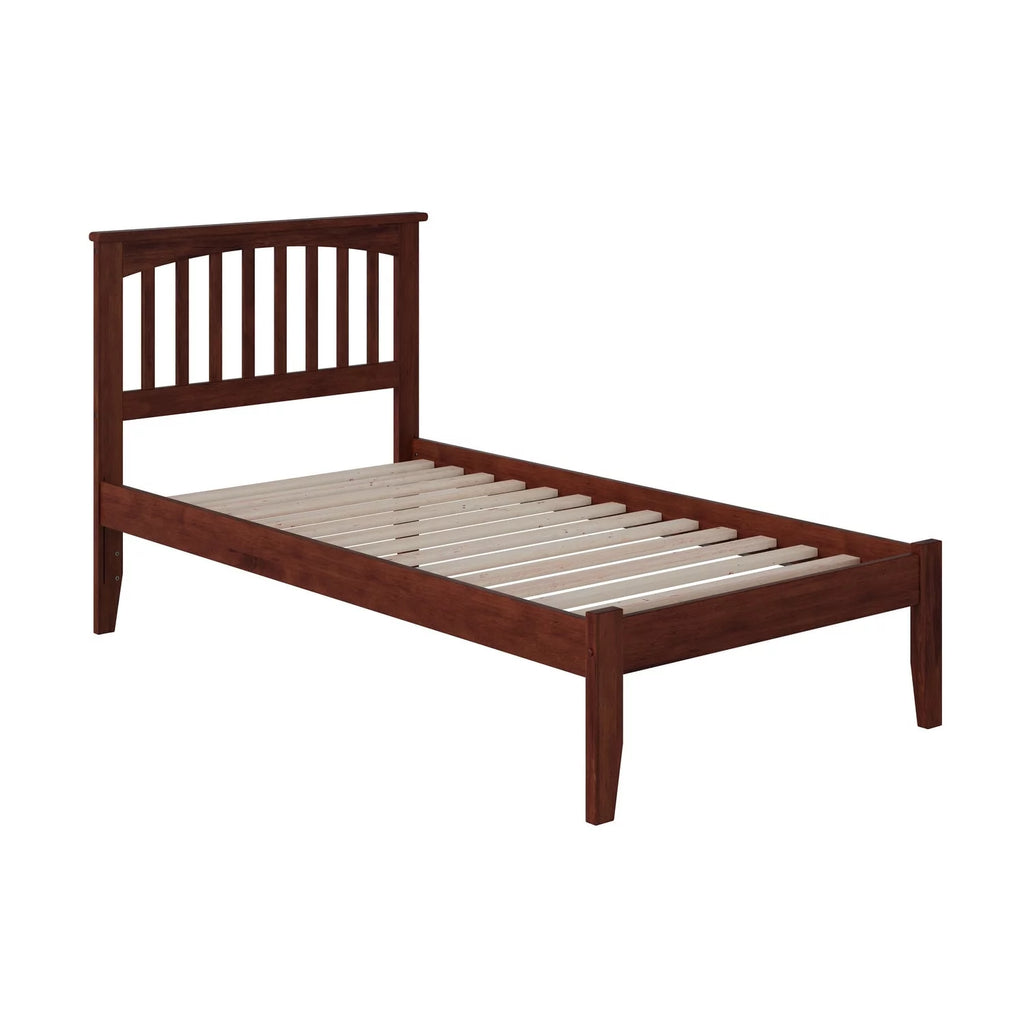Twin Platform Bed with USB Charging Station in Walnut K92130