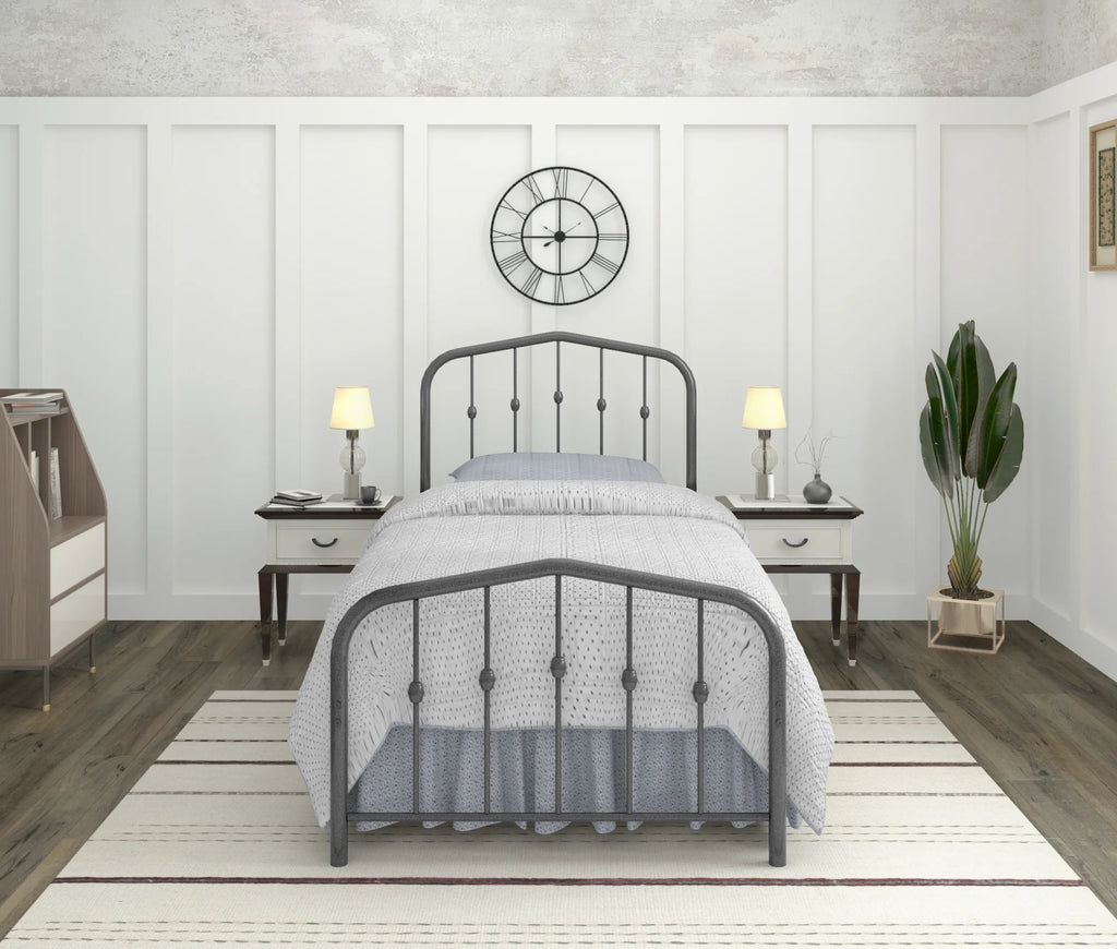 Twin Metal Bed Frame with Headboard and Footboard M90668