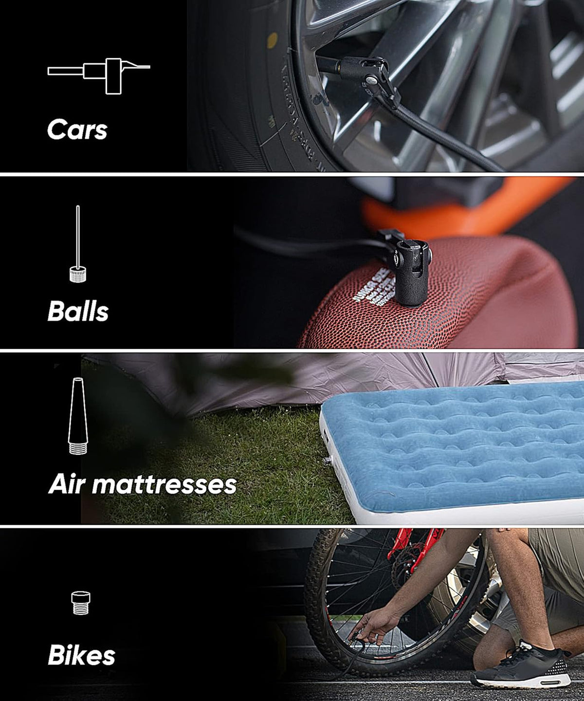 Portable Handheld Cordless Tire Inflator Air Pump with Rechargeable Battery M450463