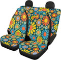 Blue Butterfly Floral Moon Pattern Car Seat Covers Pack of 2 G187275