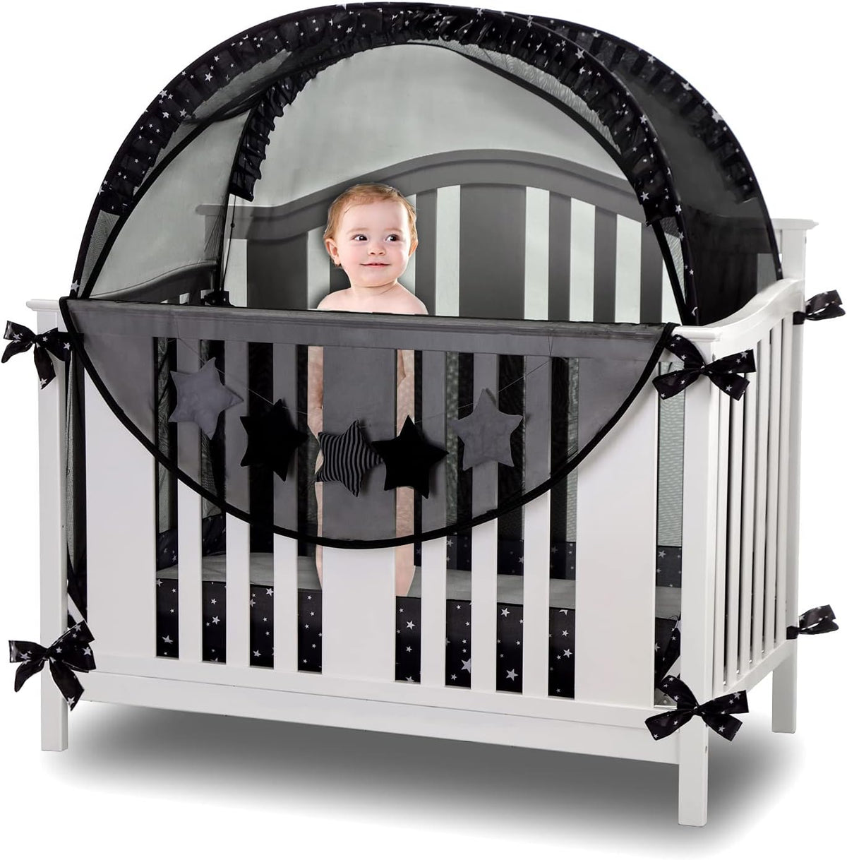 White Pop Up Baby Crib Tent W583918
