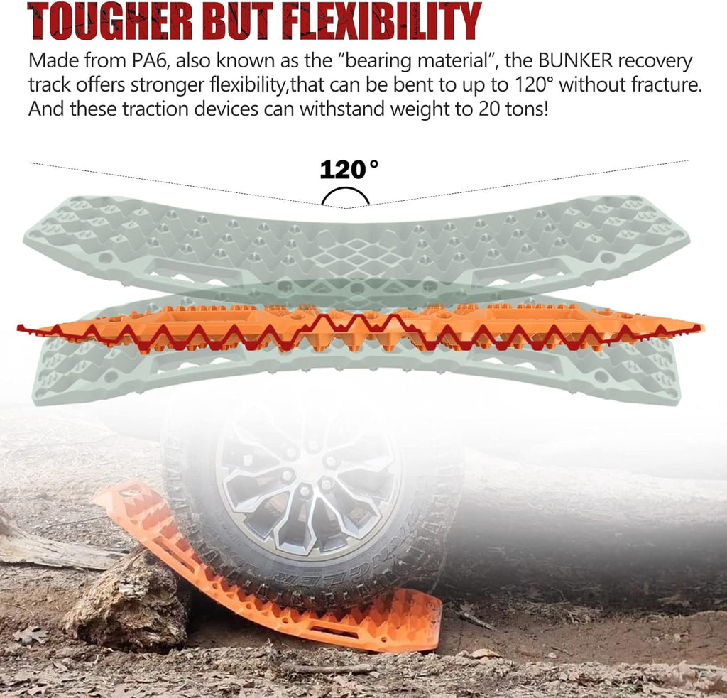 Orange 2 Pcs Off-Road Traction Boards with Carry Bag E192