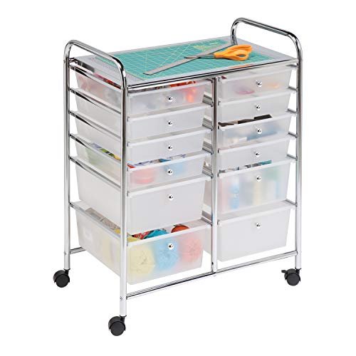 Rolling Storage Cart with 12 Plastic Drawers I98496