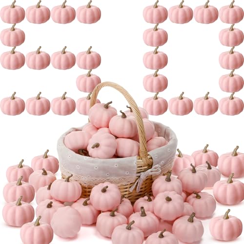 50 Pcs 3.15 Inch Orange Fall Artificial Foam Pumpkins C186