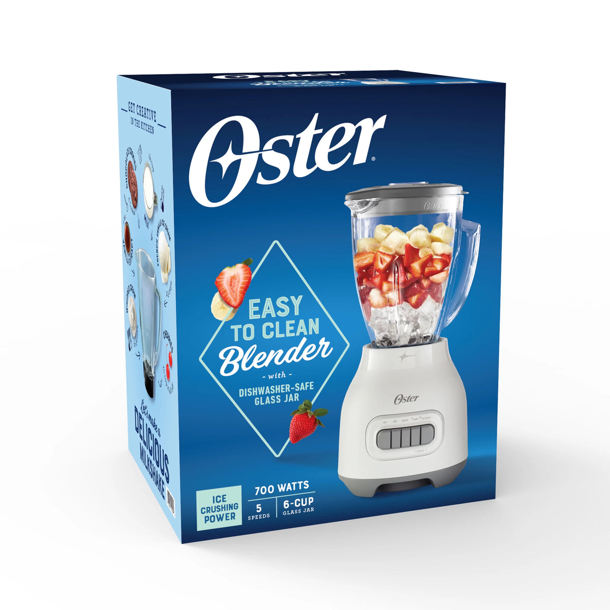 White 6-Cup Glass Jar Blender B6983