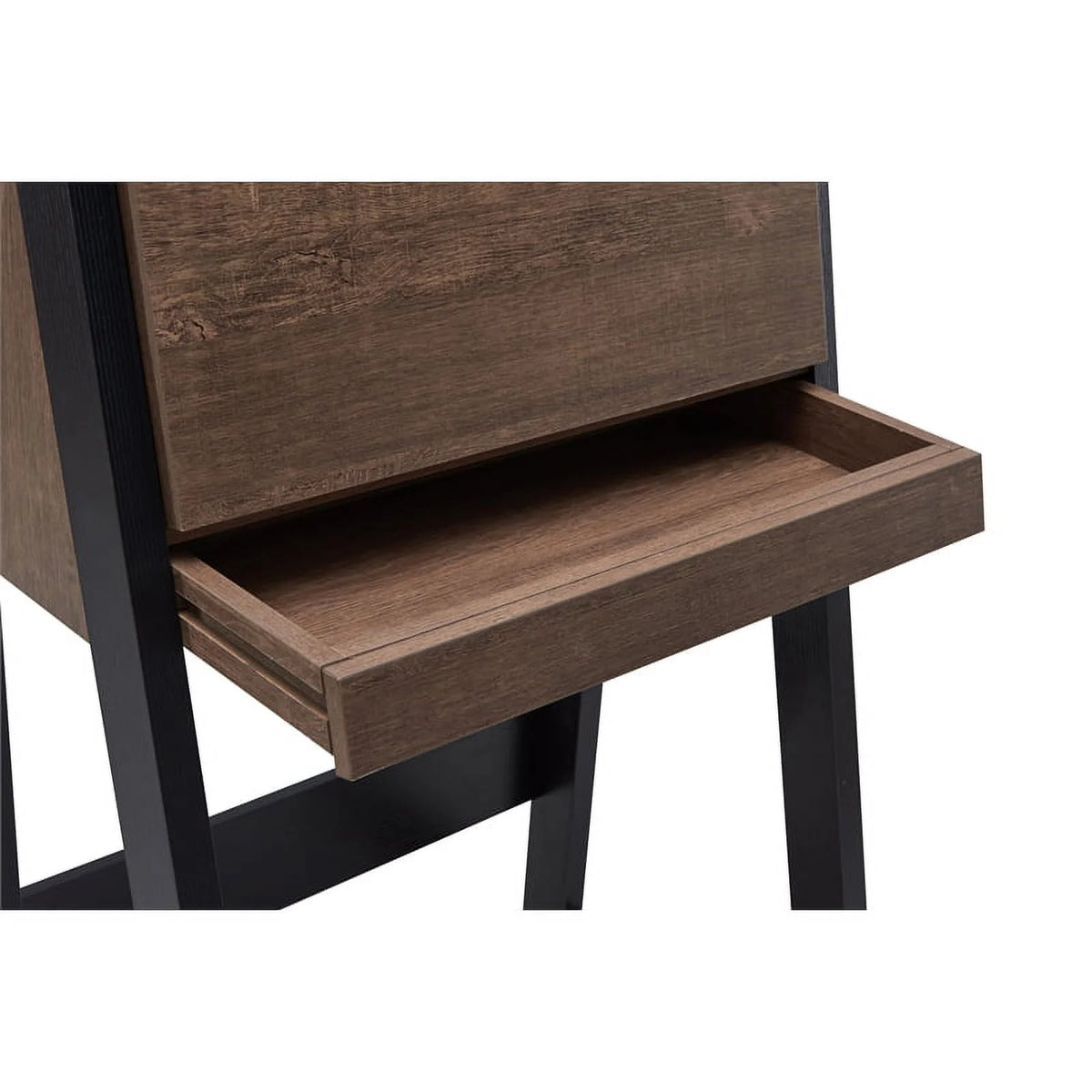 Walnut Oak Brown/Black Wood Secretary Desk Z856