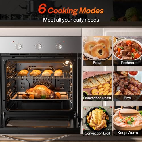 24 inch Electric Single Wall Oven with Convection System, Stainless Steel E7913