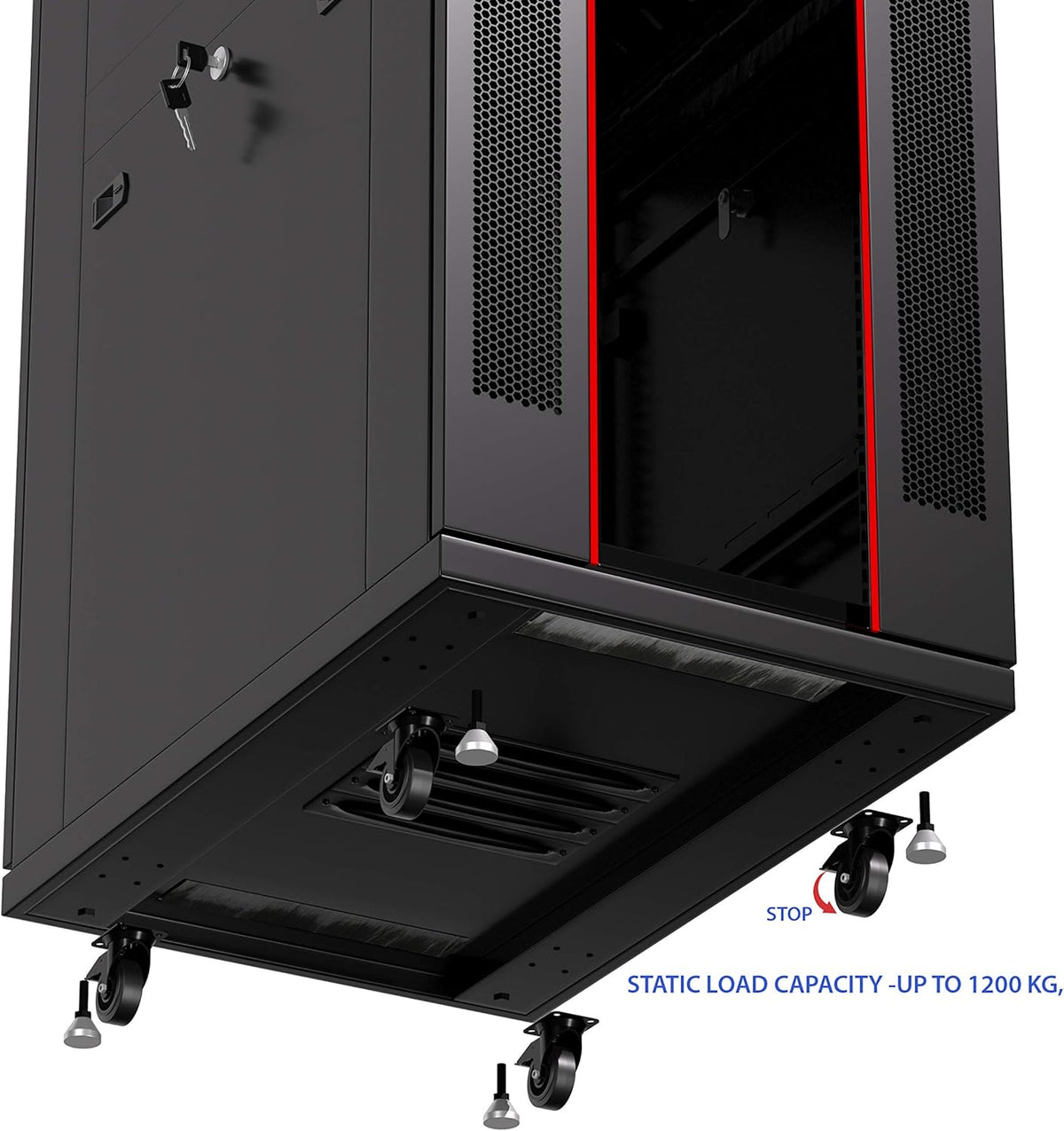 39 Inch Deep Server Cabinet on Wheels with 4 X Fans I1203