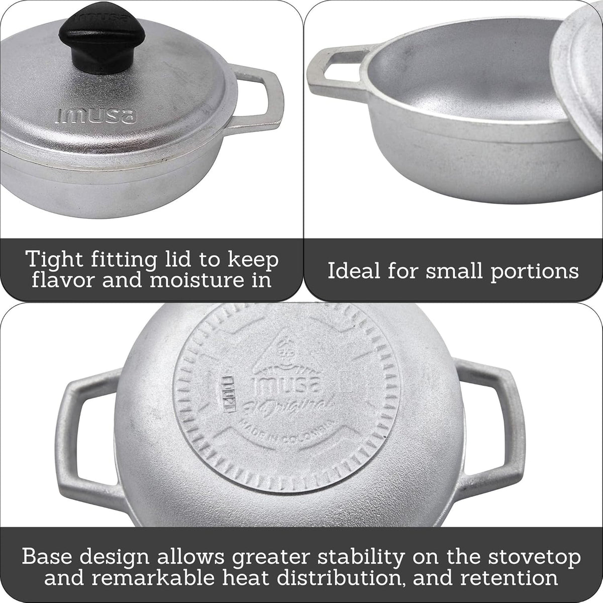 0.5Qt Mini Cast Aluminum Caldero Set with Lid Q377612
