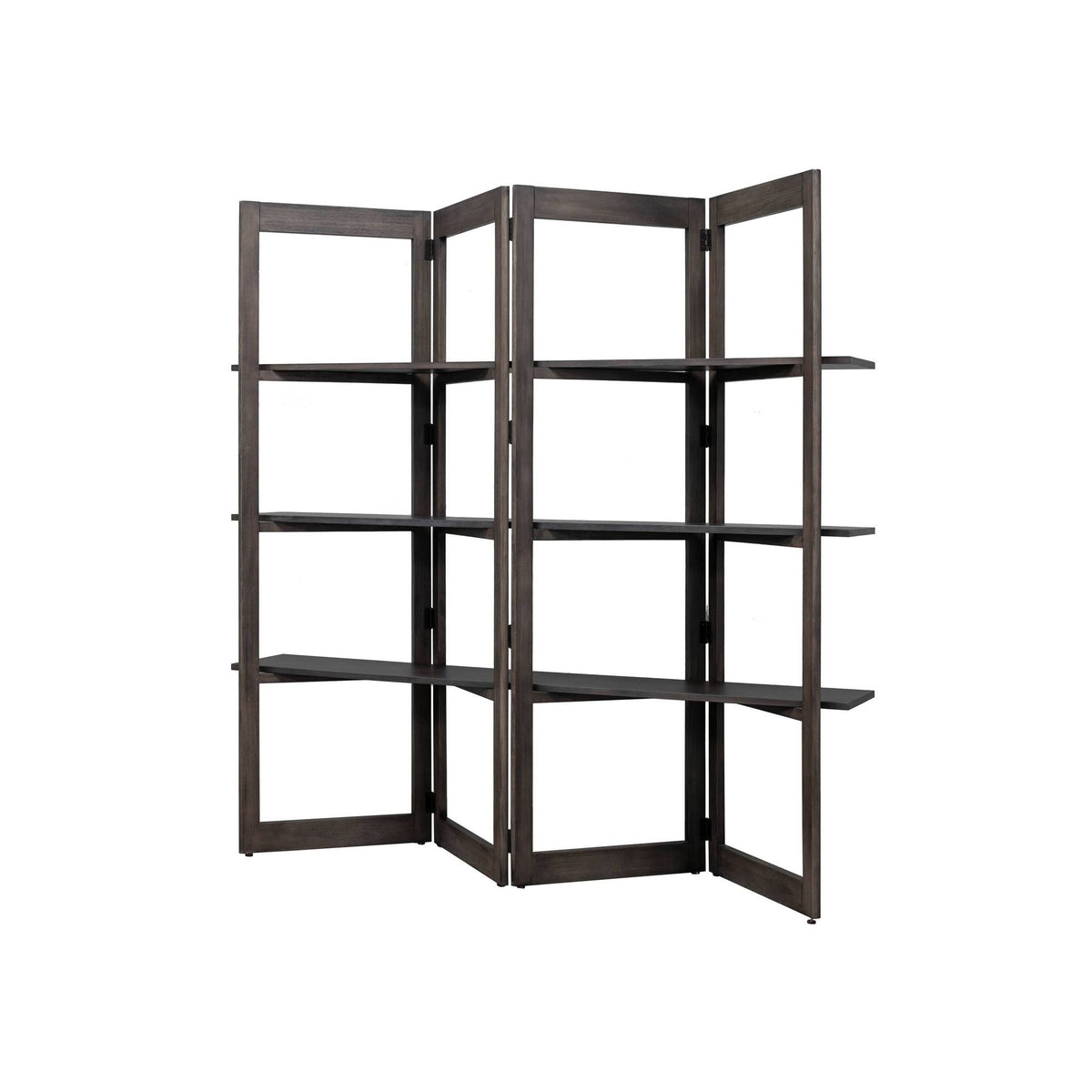 Dark Brown Solid Wood Bookcase Room Divider O757