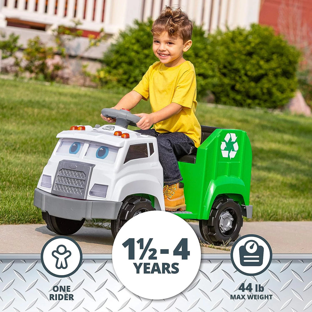 Toddler Recycling Truck Ride On Toy with 6 Volt Battery and Charger Y495