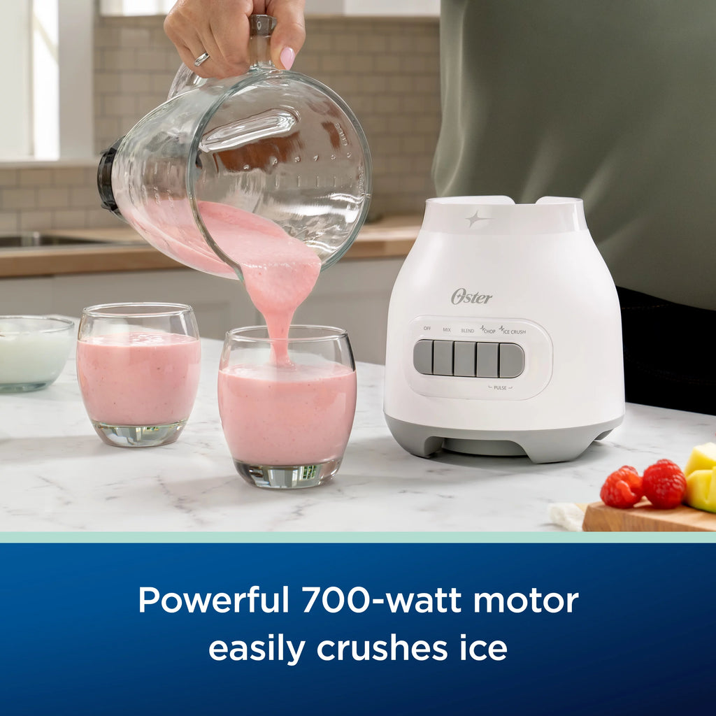 White 6-Cup Glass Jar Blender B6983