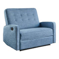 Muted Blue and Black Reclining Loveseat E708
