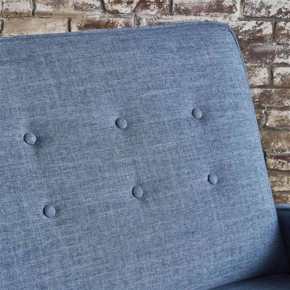 Muted Blue and Black Reclining Loveseat E708