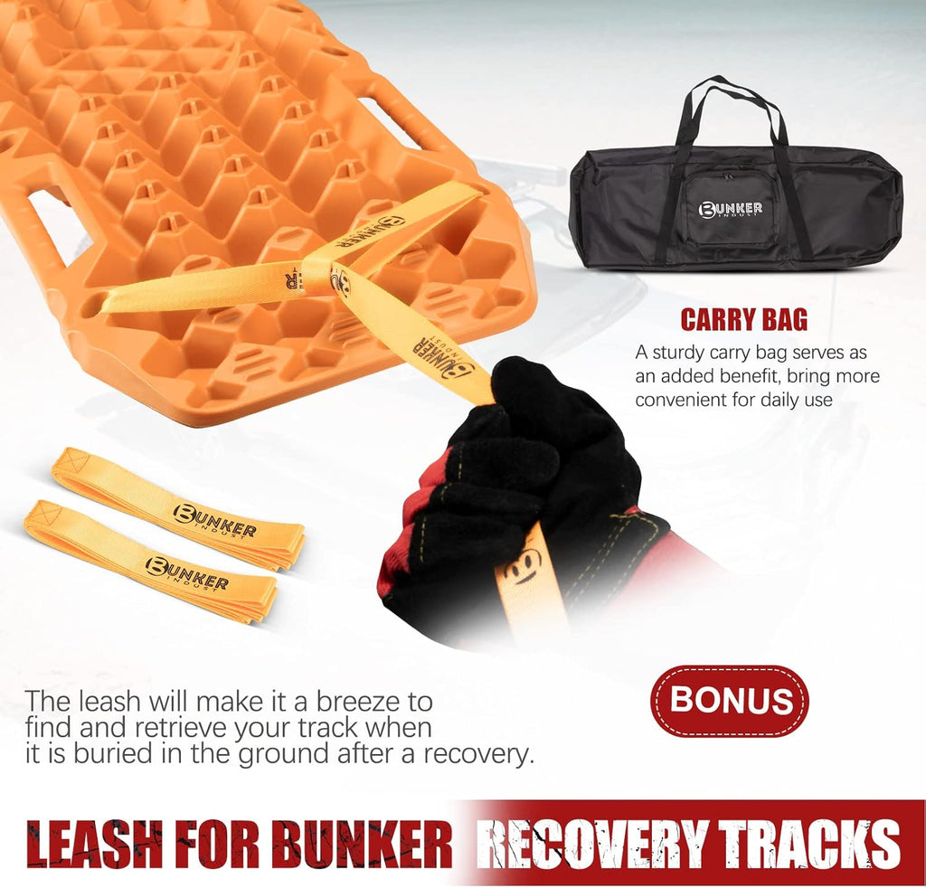 Orange 2 Pcs Off-Road Traction Boards with Carry Bag E192