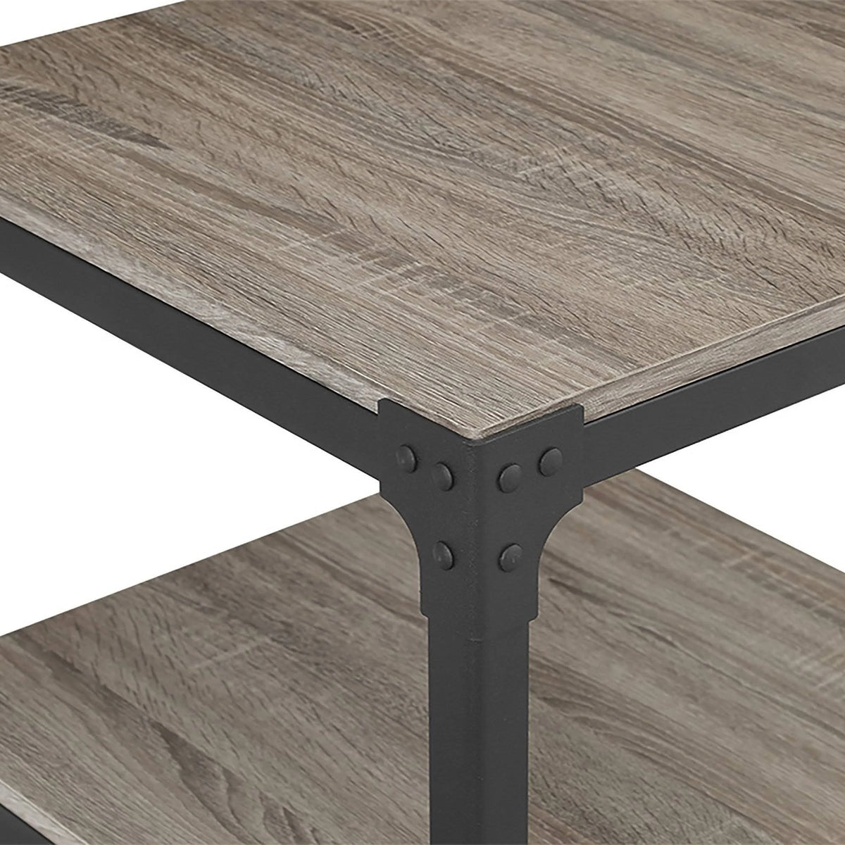 Angle Iron Side Tables Set of 2 Driftwood X460650