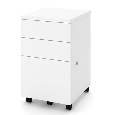 White 3 Drawer Mobile Vertical Filing Cabinet J308452