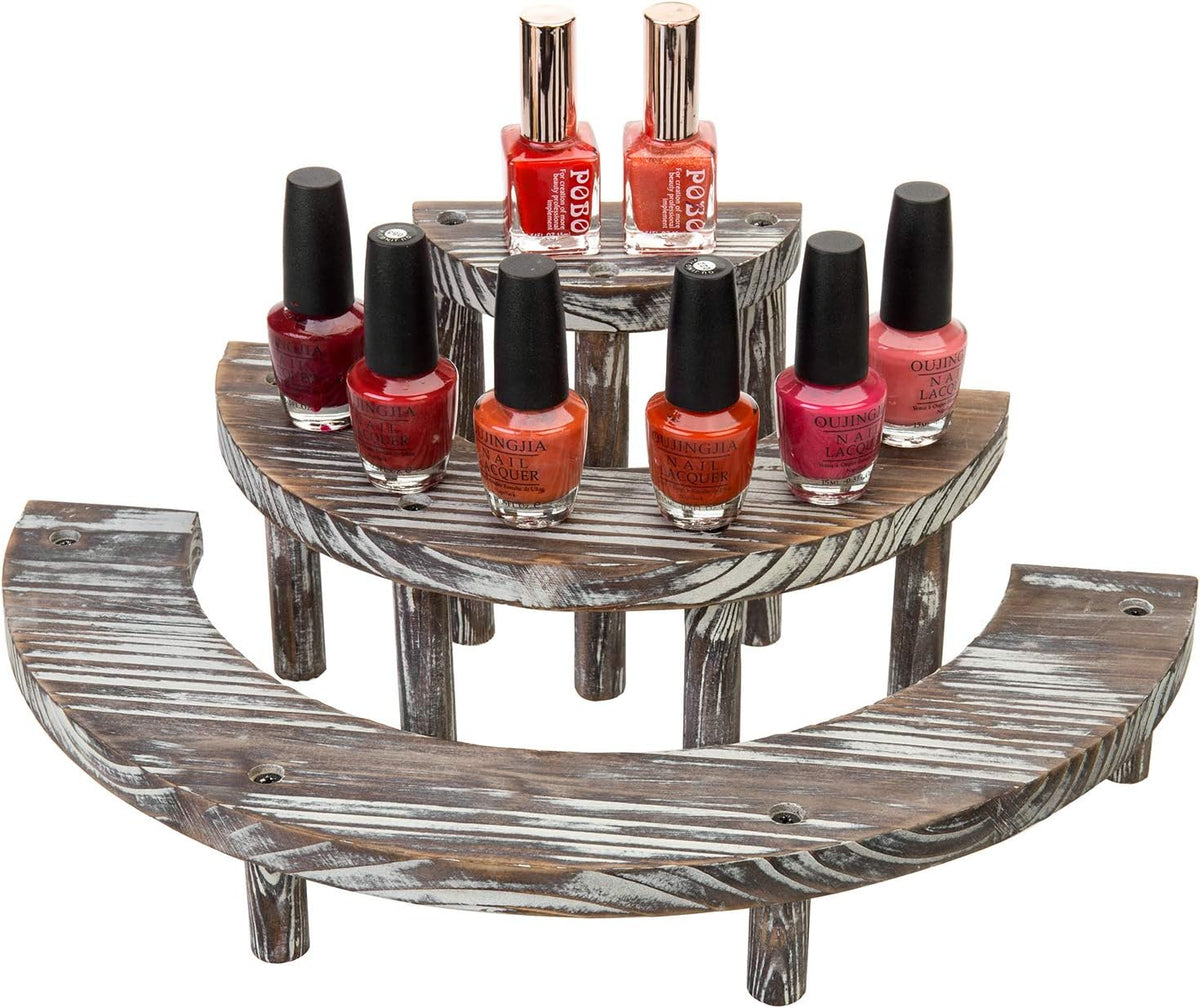 3 Tier Rustic Torched Wood Cupcake Stand R82955