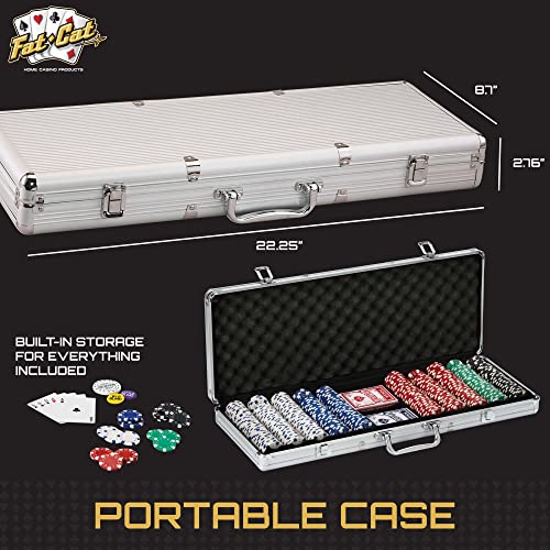 500 Striped Claytec Poker Chip Set with Aluminum Case Q4874