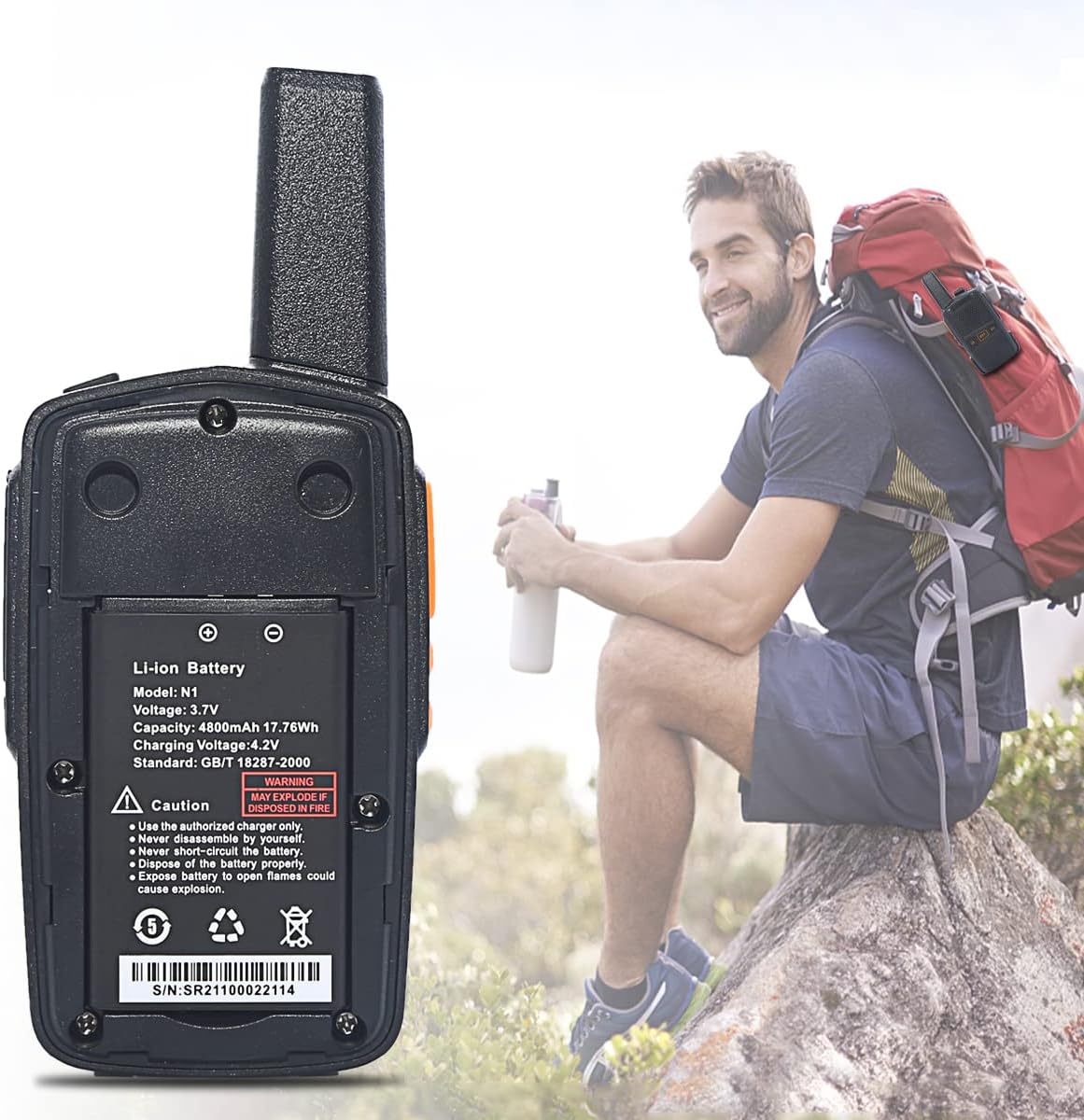 Wireless Intercom System 1.5 Mile Two Way Radio 2 Pack S827
